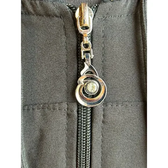 Palestinian Abaya Color Block Zipper Black GUC - Picture 2 of 6